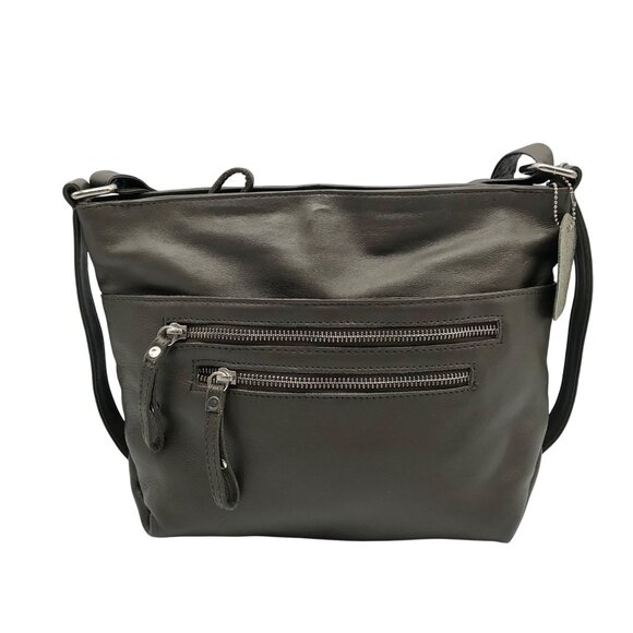 Great American Works Taupe Leather Crossbody Bag - Picture 1 of 10